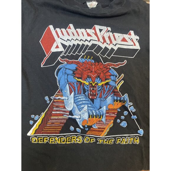 1984 Judas Priest T-Shirt Defenders of Faith Concert Tour Single Stitch LARGE - Picture 4 of 5